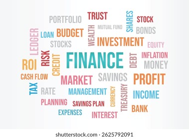 Finance word cloud,business template concept