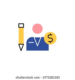 financer icon vector illustration. colored financer icon design. isolated on white background