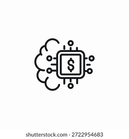 finanças ícone de inteligência artificial vetor sinal
