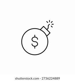 finances bomb icon sign vector