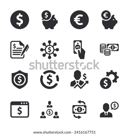 Finances icon set vector illustration