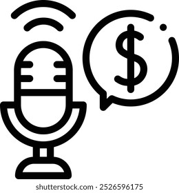 Finanzen-Symbol. Design mit dünnen linearen Stilen einzeln auf weißem Hintergrund
