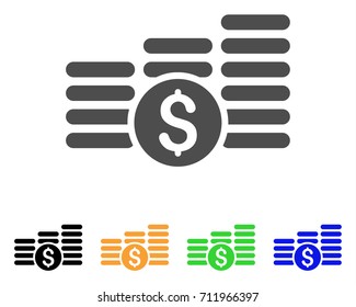 Finances icon. Vector illustration style is a flat iconic finances symbol with black, gray, green, blue, yellow color variants. Designed for web and software interfaces.