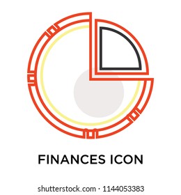 Finances icon vector isolated on white background for your web and mobile app design, Finances logo concept