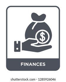 finances icon vector on white background, finances trendy filled icons from Insurance collection.