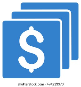 Finances icon. Vector style is flat iconic symbol with rounded angles, cobalt color, white background.