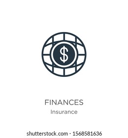Finances icon vector. Trendy flat finances icon from insurance collection isolated on white background. Vector illustration can be used for web and mobile graphic design, logo, eps10