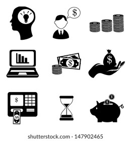 finances icons over white background vector illustration 