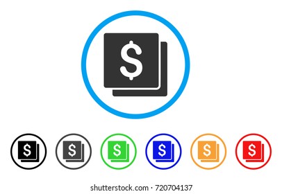 Finances rounded icon. Style is a flat finances grey symbol inside light blue circle with black, gray, green, blue, red, orange versions. Vector designed for web and software interfaces.