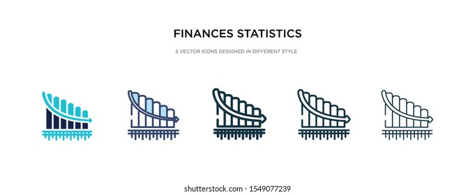 finances statistics descending bars graphic icon in different style vector illustration. two colored and black finances statistics descending bars graphic vector icons designed in filled, outline,