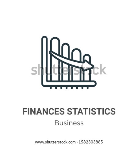 Finances statistics descending bars graphic outline vector icon. Thin line black finances statistics descending bars graphic icon, flat vector simple element illustration from editable business 
