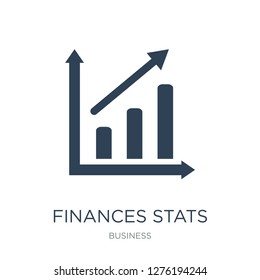 finances stats bars graphic with up arrow icon vector on white background, finances stats bars graphic with up arrow trendy filled icons from Business collection