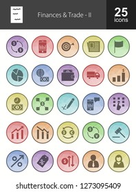 Finances & Trade Filled Icons