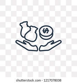 Finances vector outline icon isolated on transparent background, high quality linear Finances transparency concept can be used web and mobile