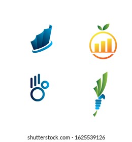 Financial or Accounting Advisors 
 Logo Design Template Vector Icon. There is a Form of Chart in the Design as a Financial or Accounting Advisors Icon. -Vector