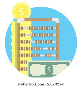 Financial accounting and audit. Profit account and calculation accounting. Vector illustration