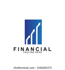 Financial and accounting business logo design. Icon financial vector