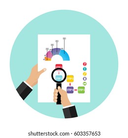 Financial accounting concept, financial charts. Flat design, vector illustration, vector.