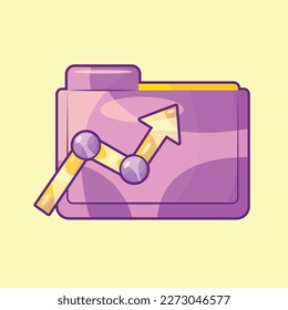 Financial Accounting Folder Illustration Concept with Statistic Arrow