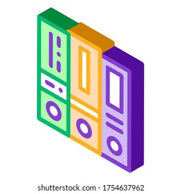 Financial Accounting Folders Reports vector isometric sign. color isolated symbol illustration