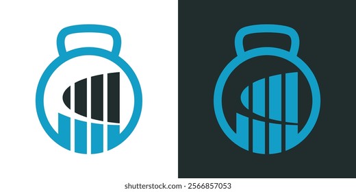  Financial Accounting and Gym Fitness Logo Design VECTOR
