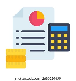 Icon für die Finanzbuchhaltung - flache Vektorgrafik