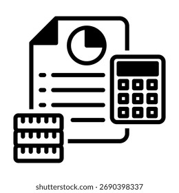 Icono de contabilidad financiera Ilustración vectorial mixta