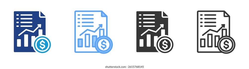Financial Accounting icon set multiple style collection