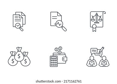 financial accounting icons set . financial accounting pack symbol vector elements for infographic web