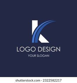 el logotipo de contabilidad financiera K creativo. Logotipo del vector de crecimiento exitoso