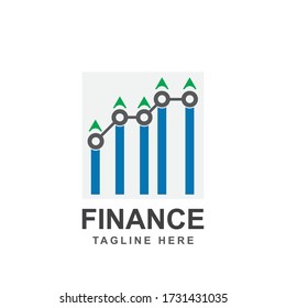Financial And Accounting Logo Design. Symbol and icon of growth progress in market graph concept. Vector can use for brand company, sign statistic profit business, report global invest industry