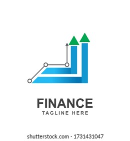 Financial And Accounting Logo Design. Symbol and icon of growth progress in market graph concept. Vector can use for brand company, sign statistic profit business, report global invest industry