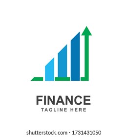Financial And Accounting Logo Design. Symbol and icon of growth progress in market graph concept. Vector can use for brand company, sign statistic profit business, report global invest industry