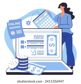 Financial accounting vector illustration. Effective financial management is key to long-term stability Managing taxes is fundamental aspect financial responsibility Sound finance is lifeblood