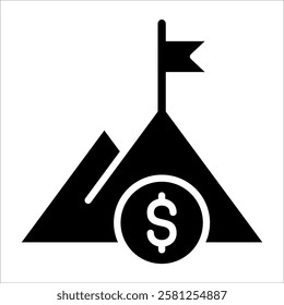 Financial Achievement Icon Element For Design
