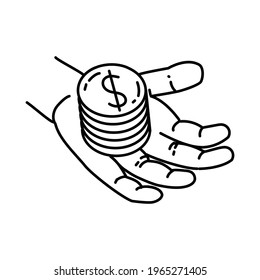 Financial Activity In Deposit Hand Drawn Icon Set Vector.