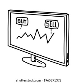 Financial Activity in Trading Hand Drawn Icon Set Vector.