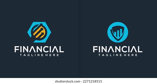 Financial Ad visor Logo Design Vector Icon collection