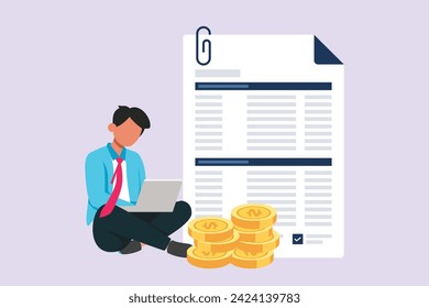 Financial administration concept. Colored flat vector illustration isolated.