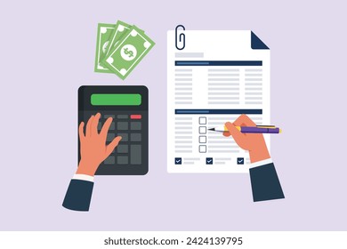 Financial administration concept. Colored flat vector illustration isolated.