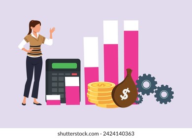 Financial administration concept. Colored flat vector illustration isolated.