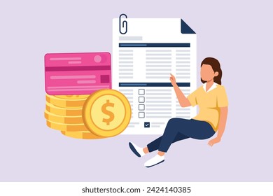Concepto de administración financiera. Ilustración vectorial plana de color aislada.