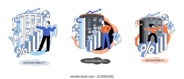 Financial Administration, Examiner Conducts An Audit Checks Statements In Documents, Accountability Concept Metaphor. Company Tax And Account. Capital Markets, Trading, E-commerce, Accounting