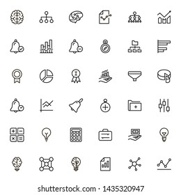 Financial administration line icon set. Collection of high quality black outline logo for web site design and mobile apps. Vector illustration on a white background