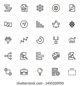 Financial administration line icon set. Collection of high quality black outline logo for web site design and mobile apps. Vector illustration on a white background