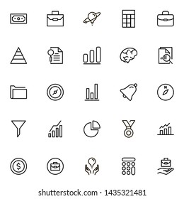 Financial administration line icon set. Collection of high quality black outline logo for web site design and mobile apps. Vector illustration on a white background