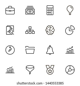 Financial administration line icon set. Collection of high quality black outline logo for web site design and mobile apps. Vector illustration on a white background