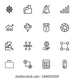 Financial administration line icon set. Collection of high quality black outline logo for web site design and mobile apps. Vector illustration on a white background