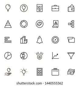 Financial administration line icon set. Collection of high quality black outline logo for web site design and mobile apps. Vector illustration on a white background