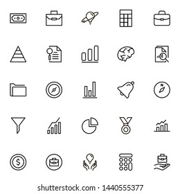 Financial administration line icon set. Collection of high quality black outline logo for web site design and mobile apps. Vector illustration on a white background